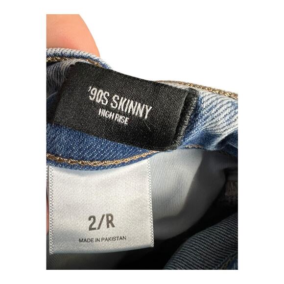 Express Jeans Women's Size 2 Blue '90s Skinny High Rise Distressed Denim - Picture 6 of 6